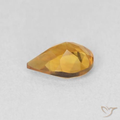 سيترين Medium Light-Golden طبيعي، شكل الكمثرى، 0.60 قيراط، VVS