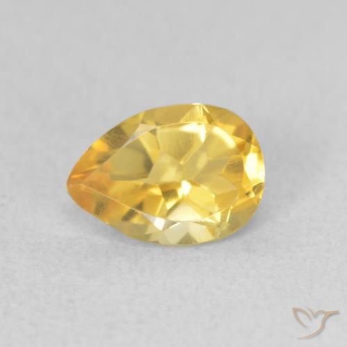 0.67ct طبيعي ذهبى متوسط سيترين, شكل الكمثرى, VVS-VS