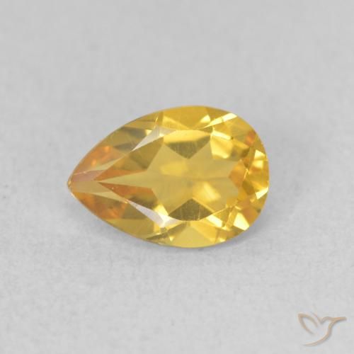 0.66ct طبيعي ذهبى متوسط سيترين, شكل الكمثرى, VVS-VS, Photo A