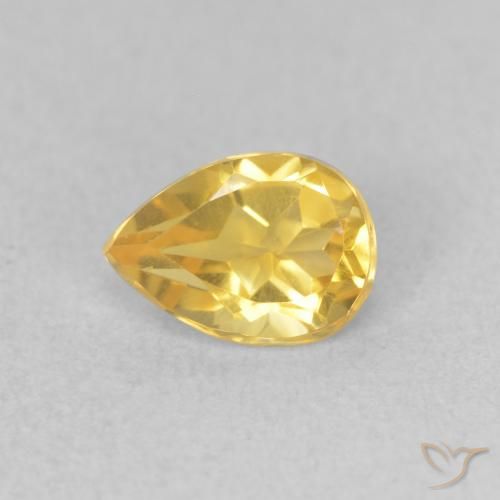 0.63ct طبيعي برتقالى ذهبة سيترين, شكل الكمثرى, VVS-VS