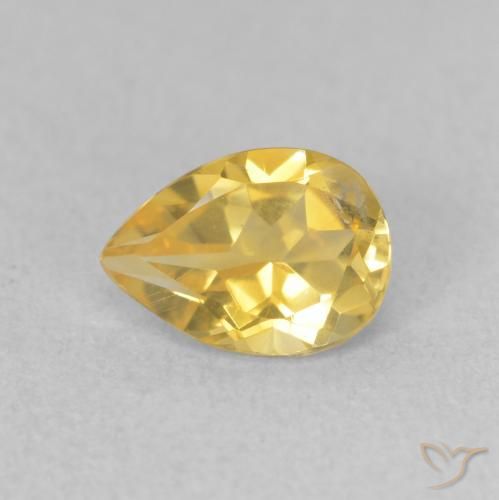 0.69ct طبيعي برتقالى ذهبة سيترين, شكل الكمثرى, قليلا جدا