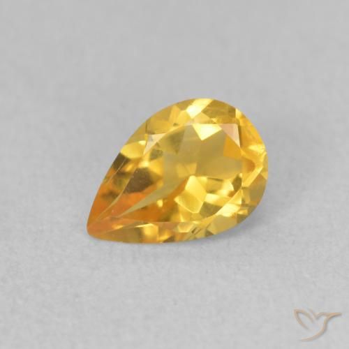 0.59ct طبيعي ذهبي سيترين, شكل الكمثرى, VVS-VS
