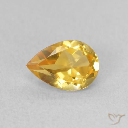 0.66ct طبيعي ذهبي سيترين, شكل الكمثرى, VVS-VS