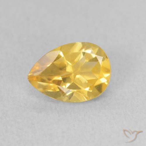 0.71ct طبيعي برتقالى ذهبة سيترين, شكل الكمثرى, قليلا جدا