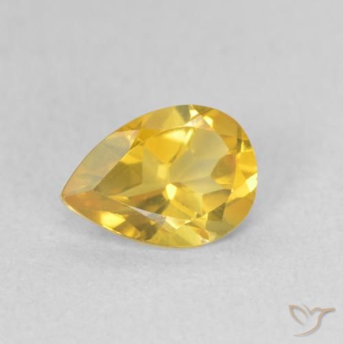0.65ct طبيعي ذهبى متوسط سيترين, شكل الكمثرى, VVS-VS