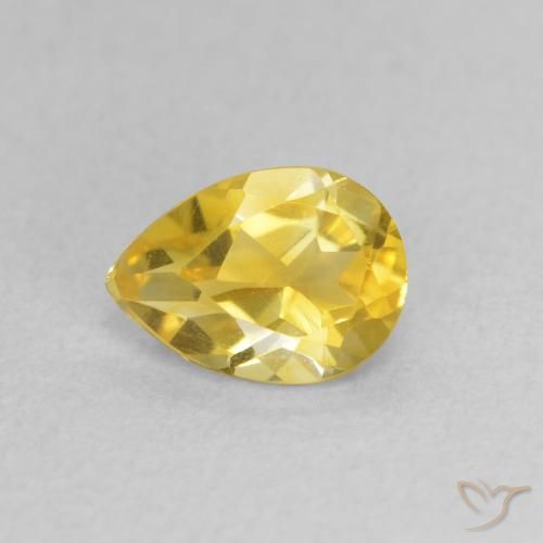 0.62ct طبيعي ذهبى مصفر سيترين, شكل الكمثرى, VVS-VS