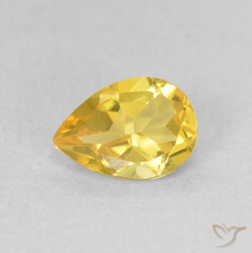 0.69ct طبيعي ذهبى متوسط سيترين, شكل الكمثرى, VVS-VS