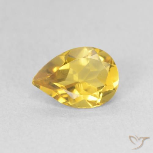 0.64ct طبيعي برتقالى ذهبة سيترين, شكل الكمثرى, VVS-VS