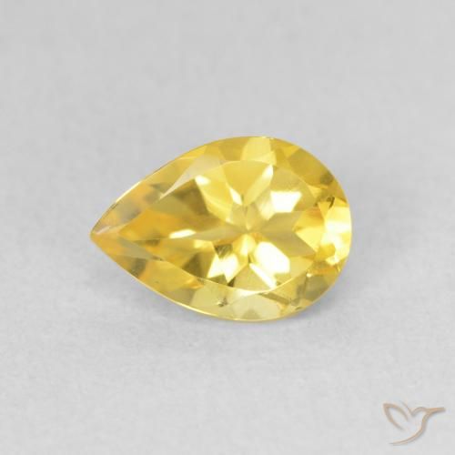 0.65ct طبيعي أصفر توسكانا سيترين, شكل الكمثرى, VVS-VS