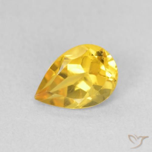 0.67ct طبيعي برتقالى ذهبة سيترين, شكل الكمثرى, VVS-VS