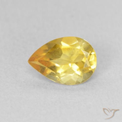 0.60ct طبيعي برتقالى ذهبة سيترين, شكل الكمثرى, قليلا جدا