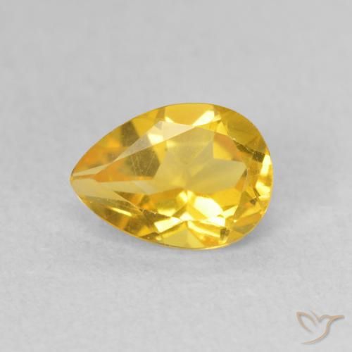 0.78ct طبيعي برتقالى ذهبة سيترين, شكل الكمثرى, قليلا جدا
