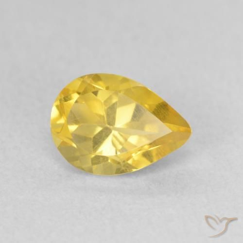 0.76ct طبيعي أصفر توسكانا سيترين, شكل الكمثرى, قليلا جدا