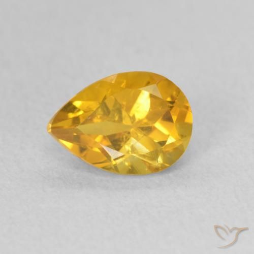 0.73ct طبيعي برتقالى ذهبة سيترين, شكل الكمثرى, قليلا جدا