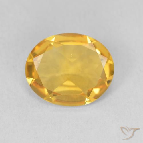 2.57ct طبيعي ذهبى متوسط سيترين, بيضوي, قليلا جدا