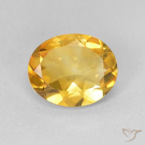2.85ct طبيعي ذهبي سيترين, بيضوي, قليلا جدا