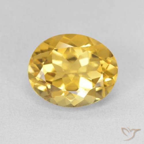 3.51ct طبيعي ذهبى متوسط سيترين, بيضوي, قليلا جدا