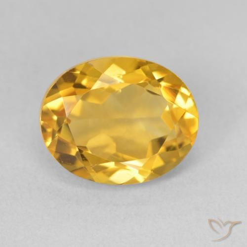3.87ct طبيعي ذهبى لامع سيترين, بيضوي, قليلا جدا