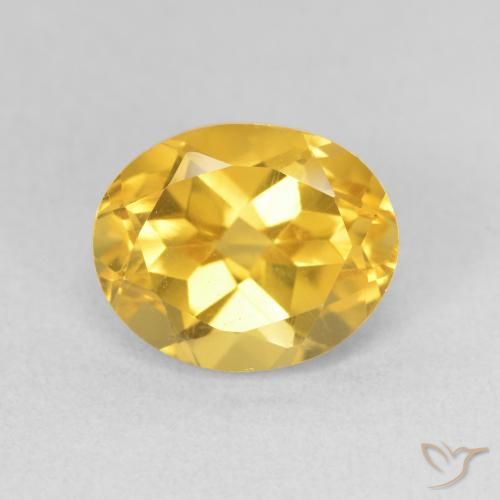3.42ct طبيعي ذهبى لامع سيترين, بيضوي, قليلا جدا