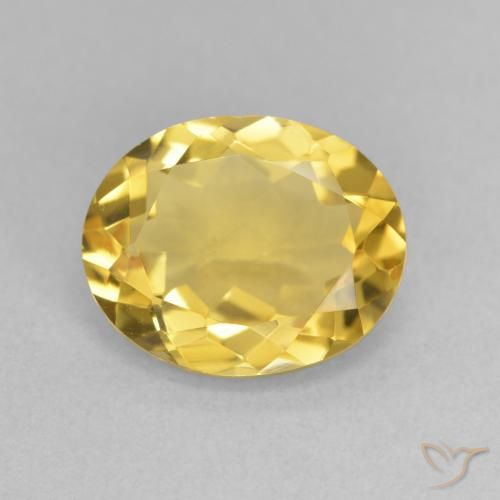 2.94ct طبيعي ذهبى متوسط سيترين, بيضوي, نصف شفاف