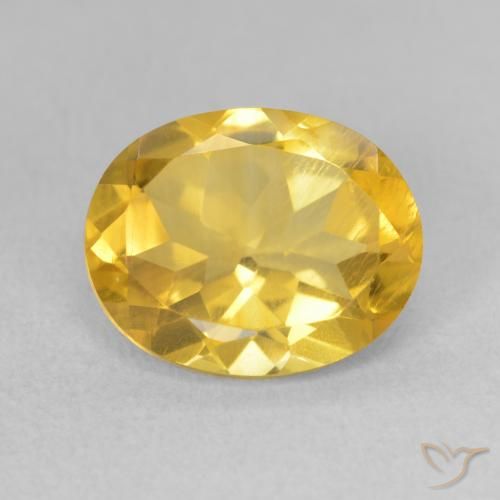3.18ct طبيعي ذهبى متوسط سيترين, بيضوي, قليلا جدا