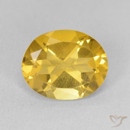 3.07ct طبيعي ذهبى متوسط سيترين, بيضوي, قليلا جدا