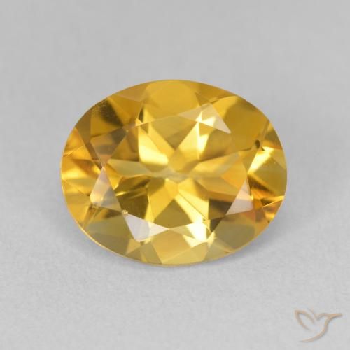 3.28ct طبيعي ذهبي سيترين, بيضوي, VVS