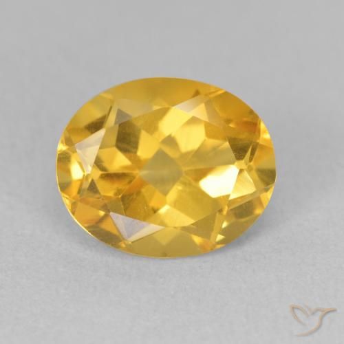 3.33ct طبيعي ذهبى لامع سيترين, بيضوي, قليلا جدا