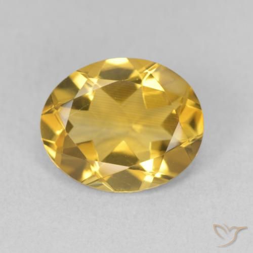 3.03ct طبيعي ذهبي سيترين, بيضوي, قليلا جدا