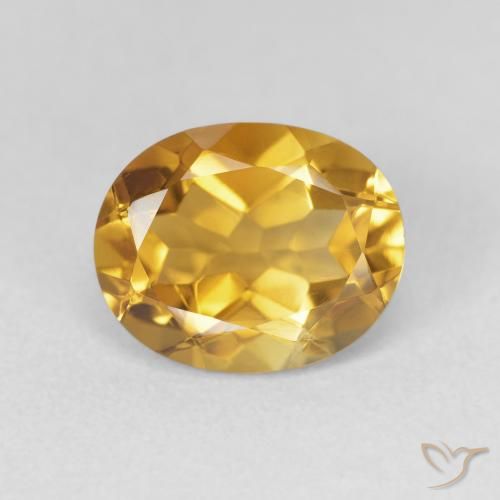 3.30ct طبيعي ذهبى-برتقالى متوسط سيترين, بيضوي, VVS-VS