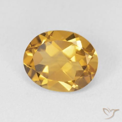 سيترين Medium Dark-Golden طبيعي، بيضوي، 3.20 قيراط، VVS-VS