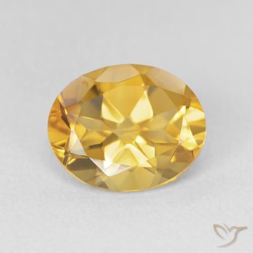3.32ct طبيعي ذهبى لامع سيترين, بيضوي, VVS-VS