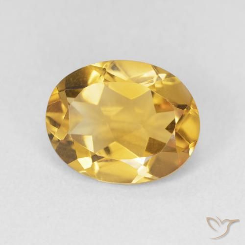 سيترين Medium Light-Golden طبيعي، بيضوي، 3.23 قيراط، VVS-VS