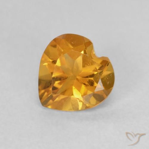 0.65ct طبيعي ذهبى-برتقالى داكن سيترين, قلب, VVS