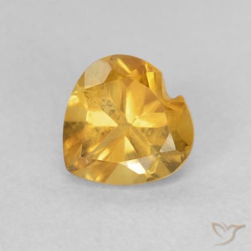 0.75ct طبيعي Medium Light Orange-Gold سيترين, قلب, VVS