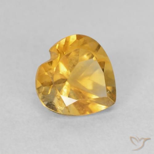 سيترين Medium Light Orange-Gold طبيعي، قلب، 0.75 قيراط، VVS