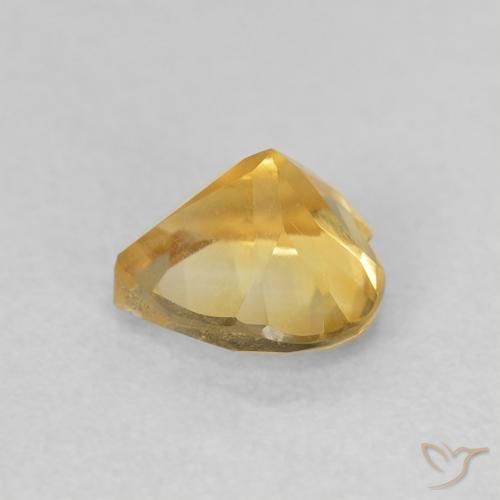 سيترين Medium Light Orange-Gold طبيعي، قلب، 0.75 قيراط، VVS