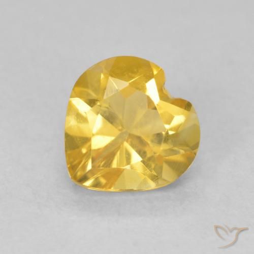 0.75ct طبيعي ذهبى متوسط سيترين, قلب, VVS-VS