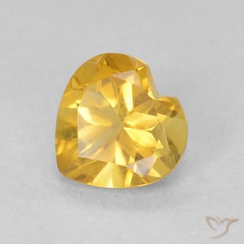 0.74ct طبيعي ذهبى متوسط سيترين, قلب, VVS-VS