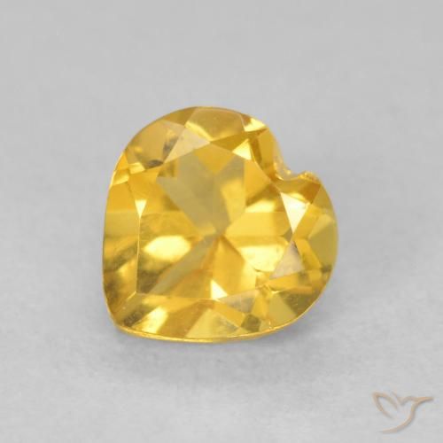 0.76ct طبيعي ذهبى متوسط سيترين, قلب, VVS-VS