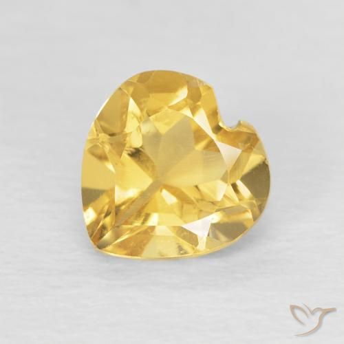 0.77ct طبيعي ذهبى لامع سيترين, قلب, VVS-VS