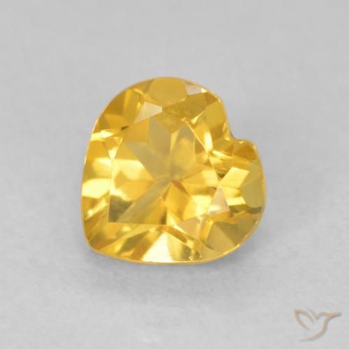 0.76ct طبيعي ذهبى متوسط سيترين, قلب, VVS-VS