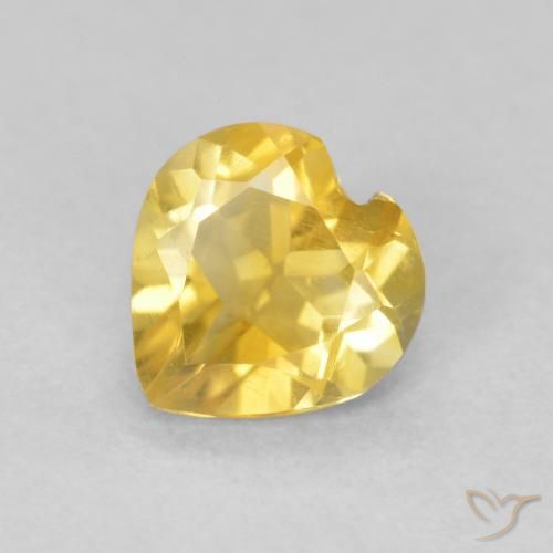 0.62ct طبيعي ذهبى متوسط سيترين, قلب, VVS-VS