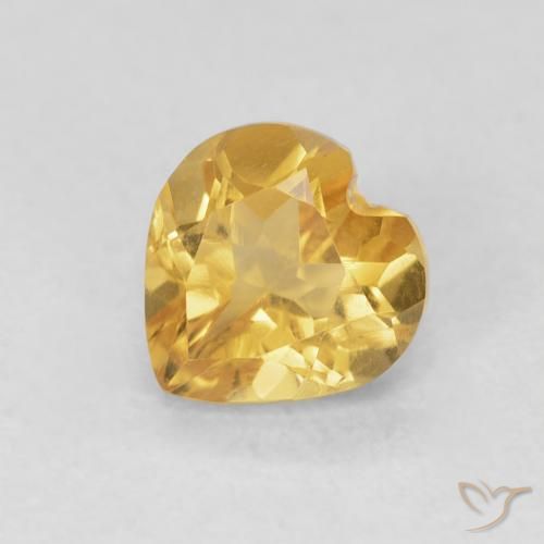 0.73ct طبيعي ذهب سيترين, قلب, VVS