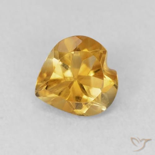 0.66ct طبيعي Medium Dark-Golden سيترين, قلب, VVS