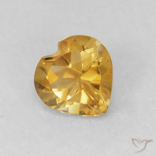 سيترين Medium Dark-Golden طبيعي، قلب، 0.66 قيراط، VVS