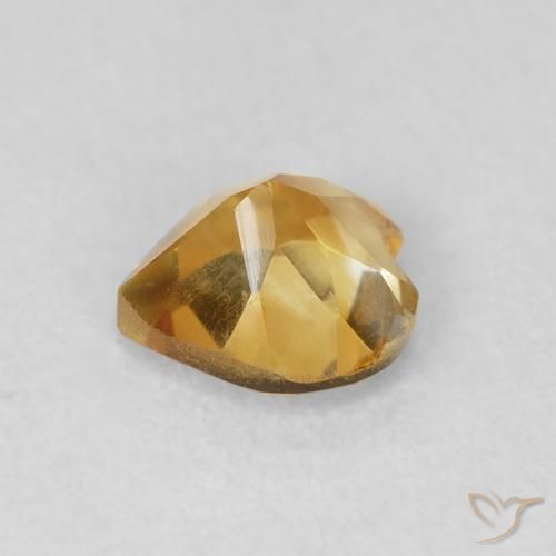 سيترين Medium Dark-Golden طبيعي، قلب، 0.66 قيراط، VVS