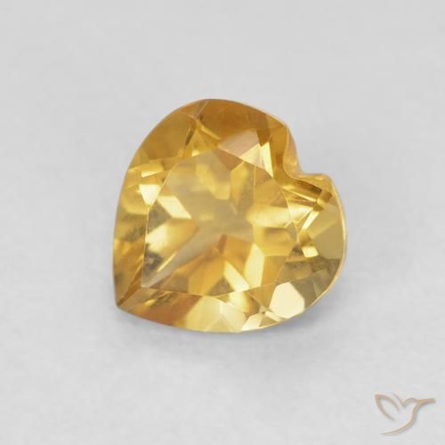 0.67ct طبيعي Medium Dark-Golden سيترين, قلب, VVS