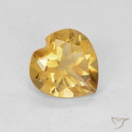 سيترين Medium Dark-Golden طبيعي، قلب، 0.67 قيراط، VVS