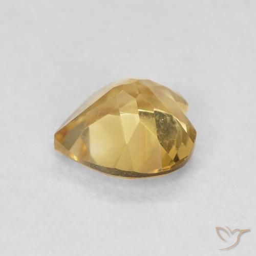 سيترين Medium Dark-Golden طبيعي، قلب، 0.67 قيراط، VVS